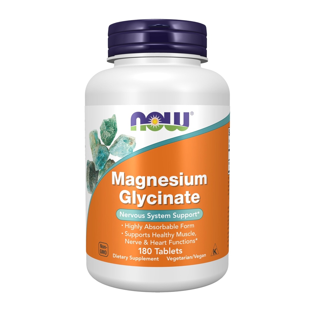 Şimdi Gıdalar Tamamlar, Magnezyum Glycinate 100 mg, Yüksek Absorbable Form, 180 Tabletler