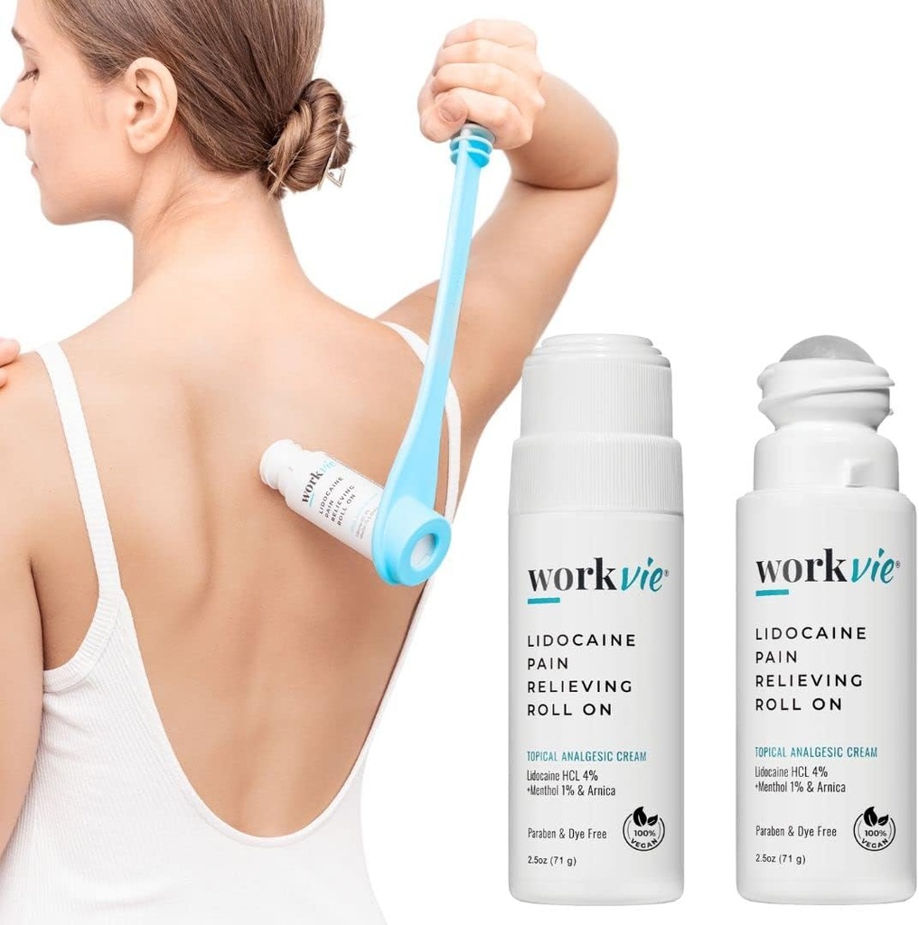 Lidokak Ağrısı 2 Pack & Easy Reach Applicator Tool - Hızlı Topical Lidoka ile Arnica Montana & Aloe Vera ile Kass, Ortaklar, Back,Boy & Feet