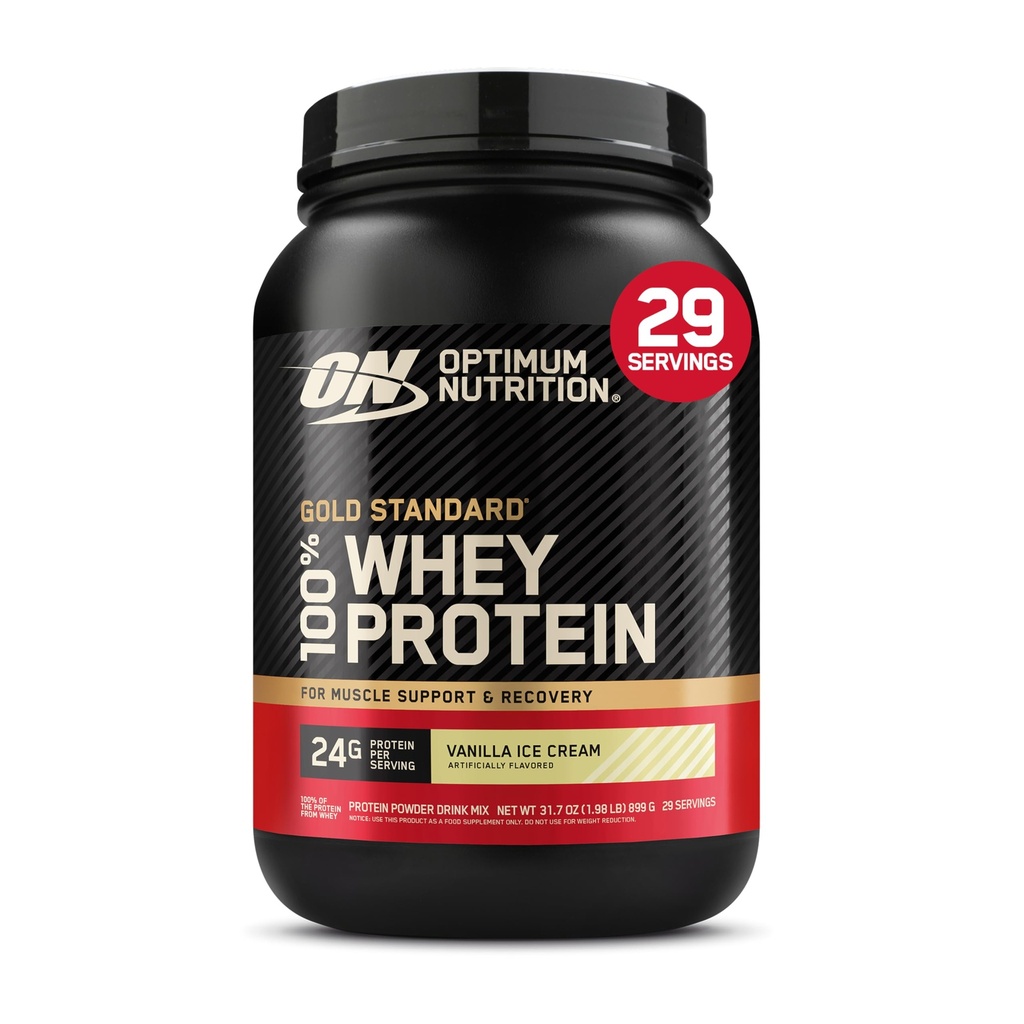 Optimum Beslenme Altın Standardı 100% Whey Protein Toz, Vanilla Dondurma, 2 Pound (Pazar Mayıs Vary)