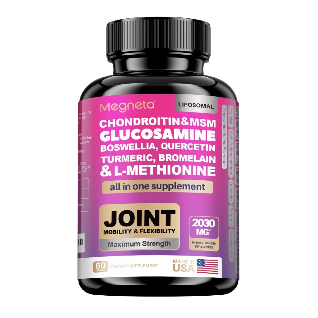 19-in-1 Ortak Destek Capsules Glucosamin Chondroitin Turmeric Bayan Boswellia - Bones için Ortak Destek Supplement, Back, Dizs, Hands Ortak Sağlık