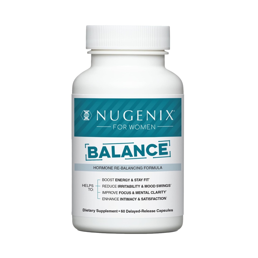 Kadınlar için Nugenix - Kadınlar için Hormon Dengesi, Enerjiyi Geliştirmek, Focus & Spirit Clarity, Restore Hormonal Denge, Menopause, Ashwagandha KSM-66, Turmeric, D, DIM, 60 Count