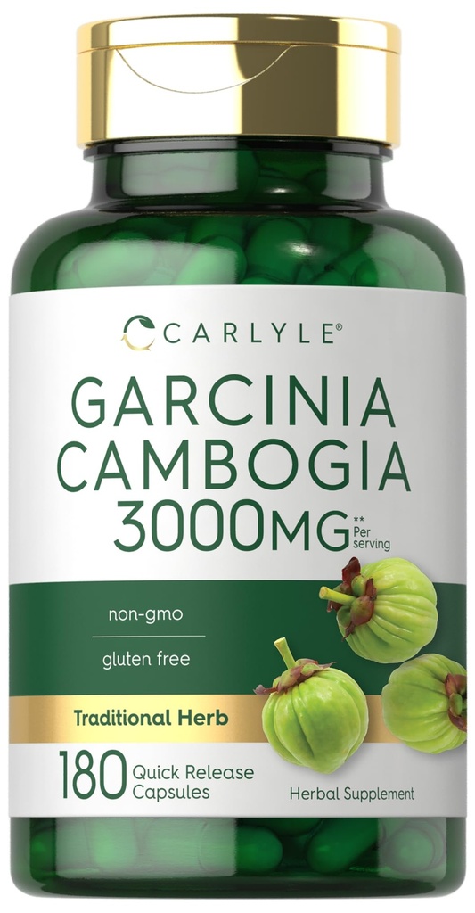 Carlyle Garcinia Cambogia Extract | 3000 mg | 180 Capsules | Non-GMO, Gluten Free Supplement Supplement