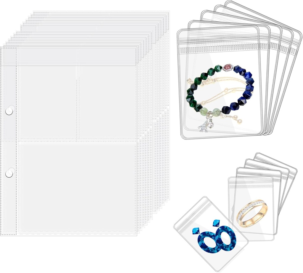 Travel Jewel Organizer Case Gap Jeweller Storage Book Binder Bag for Earrings, Ring, Shoes,Inner Pages and Pouches