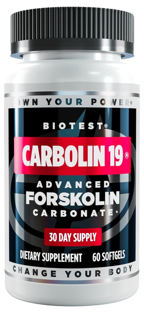 Biotest Carbolin 19 – Longer-Soning Forskolin for Fat Kaybı & Metabolik Performansı, * 30 Hizmet - 60 Softgels