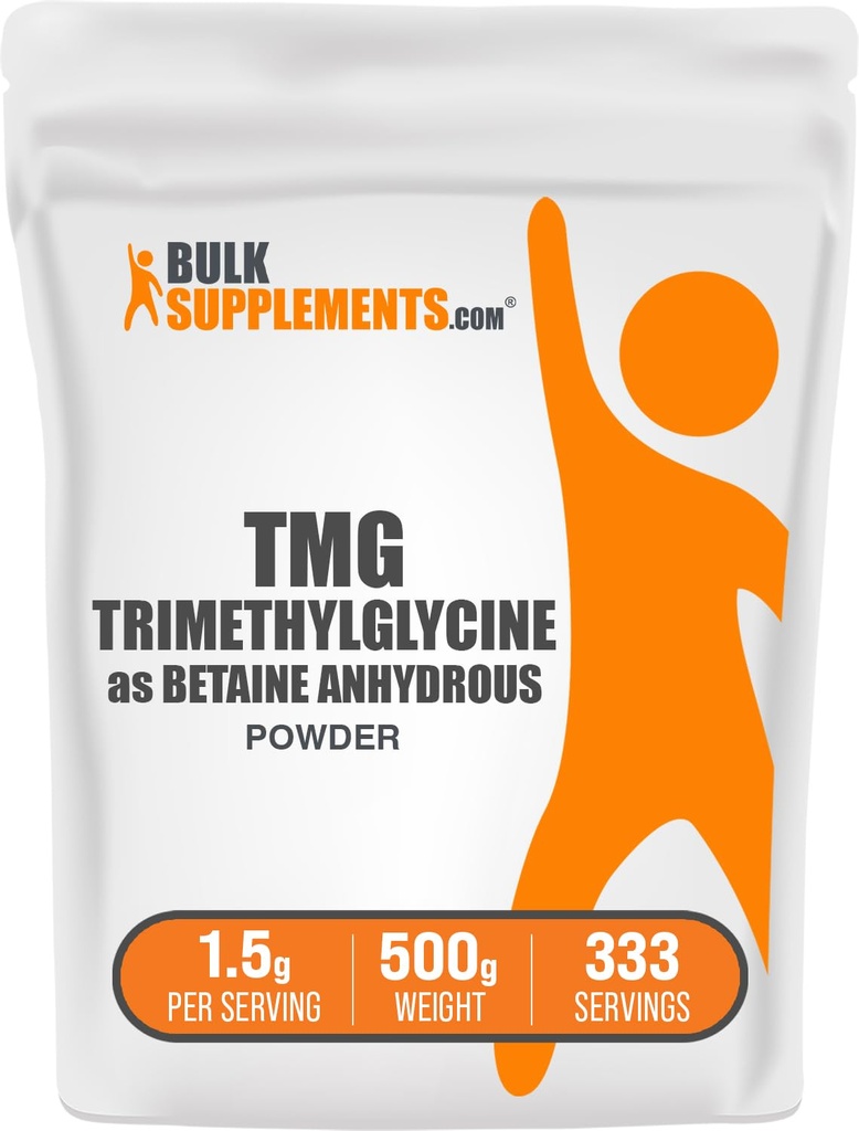BulkSupplements.com Betaine Anhidrus Toz - Tritilglyine, TMG Supplements, TMG Toz - Betaine TMG - Gluten Free, 1500 mg per Service, 500g (1.1 lbs)