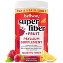 Bellway Super Fiber Toz + Meyve, Sugar Free Organic Psyllium Husk Toz Fiber Supplement for Regularity, Bloating Relief & Digestive Health, Plant-Based, Raspberry Lemon (50 hizmet)