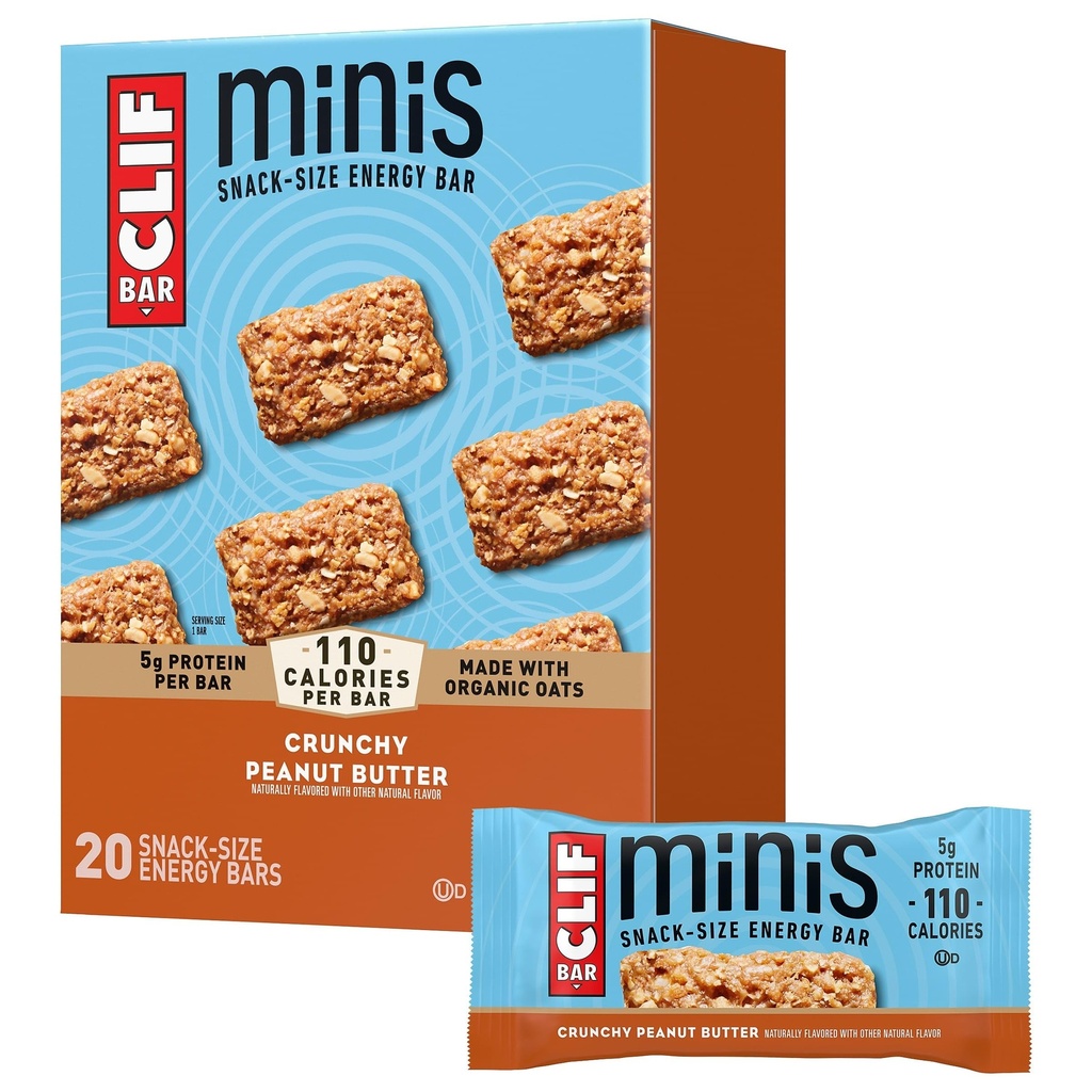 KLAÇLAR - Crunchy Peanut Butter - Organik Oats ile yapılır - 5g protein - Non-GMO - Plant bazlı - Snack-Size Enerji Barlar - 0.99 oz (20 Pack)