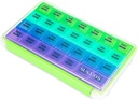 Sukuos Aylık Pill Organizer 4 Hafta, Büyük Pill Box Moisture/Dust-Proof Cases for Moon Vitamin/Fish Oil /Supplements with Clear Lid, Easy to Open & Clean