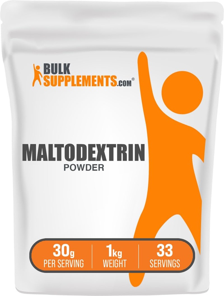 BulkSupplements.com Maltodextrin Toz - Enerji Boost, Food Grade - Unflavored & Gluten Free, 30g per Service, 1kg (2.2 lbs) (Paket of 1)