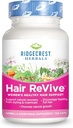 RidgeCrest Herbals Saç ReVive, Beslenme Saç Saçı C, Biotin (6000 C), çinko ve Bakır, Kadınlar için Saç Vitaminleri Sağlıklı Saçları Desteklemek, Cilt ve Nails (120 Caps, 30 Hizmet)