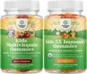 Bitki Tabanlı Çocuklar Çokvitamin Gummies - Vitaminler A, C, D3, E, B6 & B12, çinko & Iodine ve Organik Çocuklar Immune Destek Gummies - Vegan Organik Vitamin D C ve çinko ile