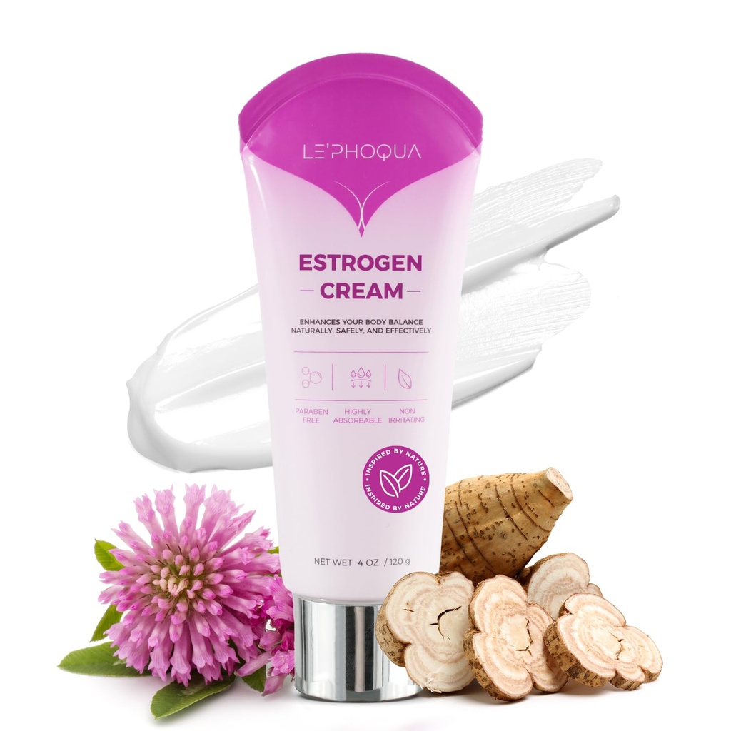 Women Menopause Relief için Estrogen Krem: Hormon Dengesi için Doğal Biyokimyasal Estrogen Kremi, Hot Flashes ve Menopause Support - Topical Phytoestrogen Cream for Face, Arms and Abdomen - 4 Oz