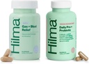 Hilma Sağlıklı Gut & Bloat Support Sche - Gas & Bloat Relief (50 Vegan Capsules) ile Limon Balm, Fennel & Peppermint Leaf + Daily Pre & Probiyotik Herbs (60 Vegan Capsules) ile Sağlıklı Gut