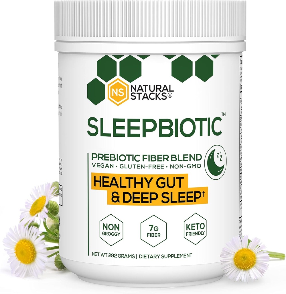 SleepBiotic Prebiyotik Fiber Mix - Prebiyotik Fiber Toz w/Alman Chamomile & Green Banana Flour - Prebiyotik Toz Fiber Supplement for Health Gut 292g [20 Hizmetler]