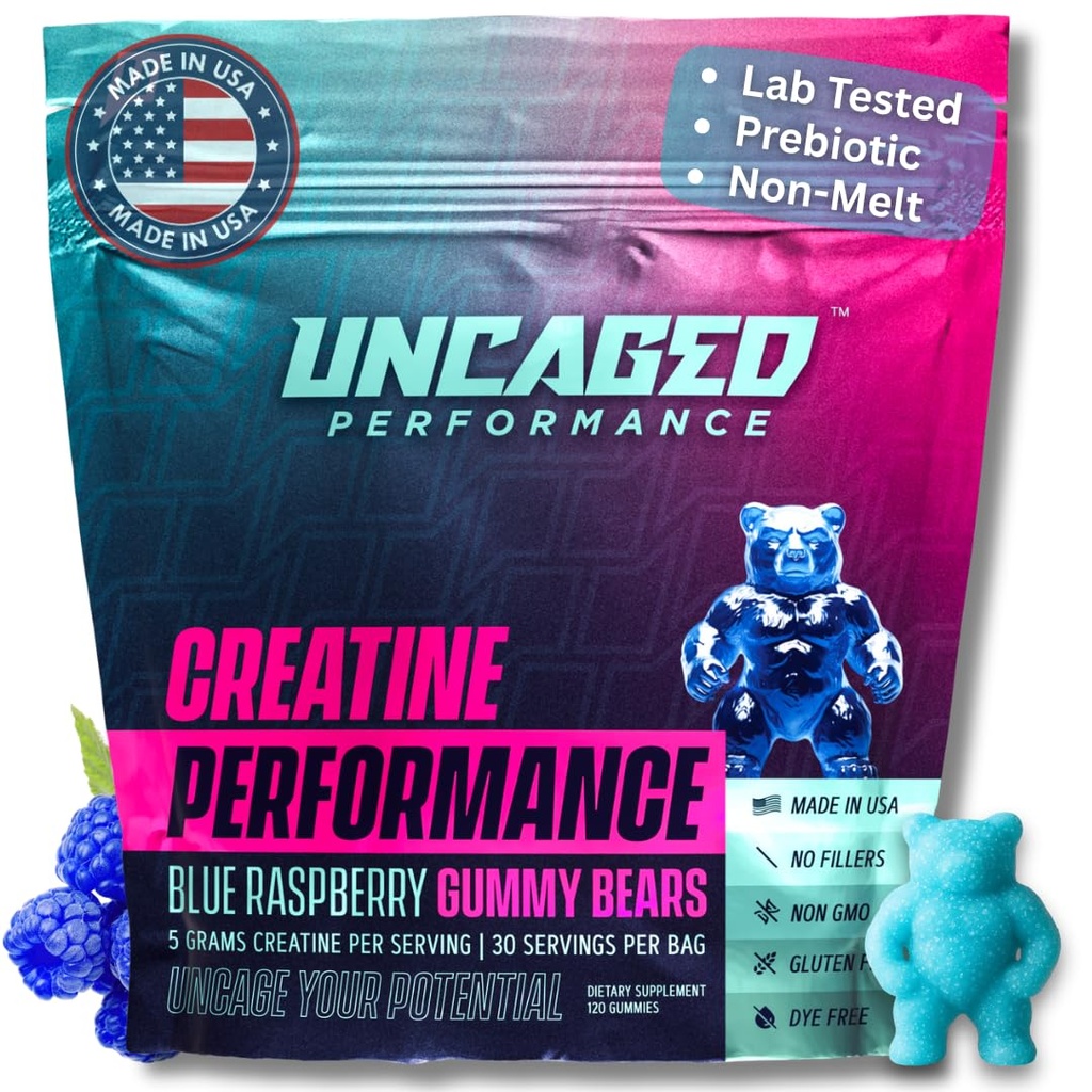 Tinatine Monohidrat Gummies 5G - Blue Raspberry Flavor, Kas Büyümesi için Max Strength, Erkekler ve Kadınlar için Hızlı Absorbing - Premium All Natural, Lab Tested - 30 Hizmet