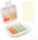 Dynippy Daily Pill Organizer 5tments Portatif Moisture Re Small Pill Case for Pocket Purse Travel Pill Box Portable Medicine Vitamin Fish Oil Holder (Beyaz)
