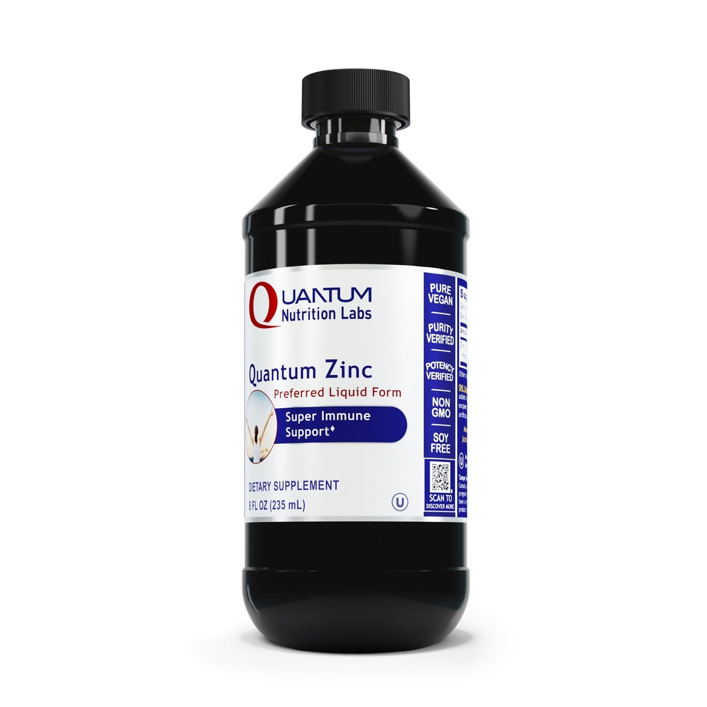 Kuantum Beslenme Laboratuvarları Sıvı Yüzeyleri - Yetişkinler için çinko Sulfate Tincture, Hizmet başına 25 mg, Metabolic Function & Immune Support - 8 Fl Oz Şişe