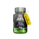 ORZAX Black Seed Oil Cold Pressed 100% Pure | Non-GMO - Omega 3 6 9 & Thymoquinone | Black Cumin Nigella Sativa Oil for Immune Support, Hair, Skin, Face (500 mg - 60 Softgel Capsules)