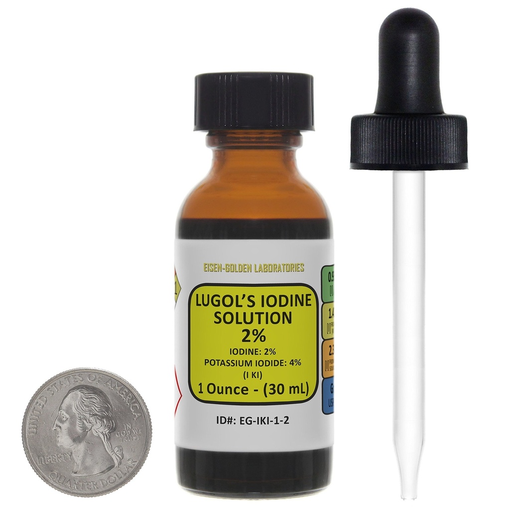 Lugol's Iodine / 2 Çözüm / 1 Oz bir Amber Glass Şişe / Free Dropper