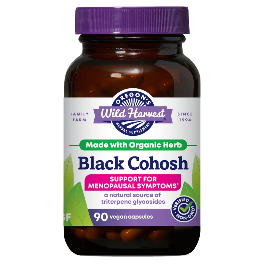 Oregon'un Wild Harvest Black Cohosh Organik Herbal Supplement, 90 Kont