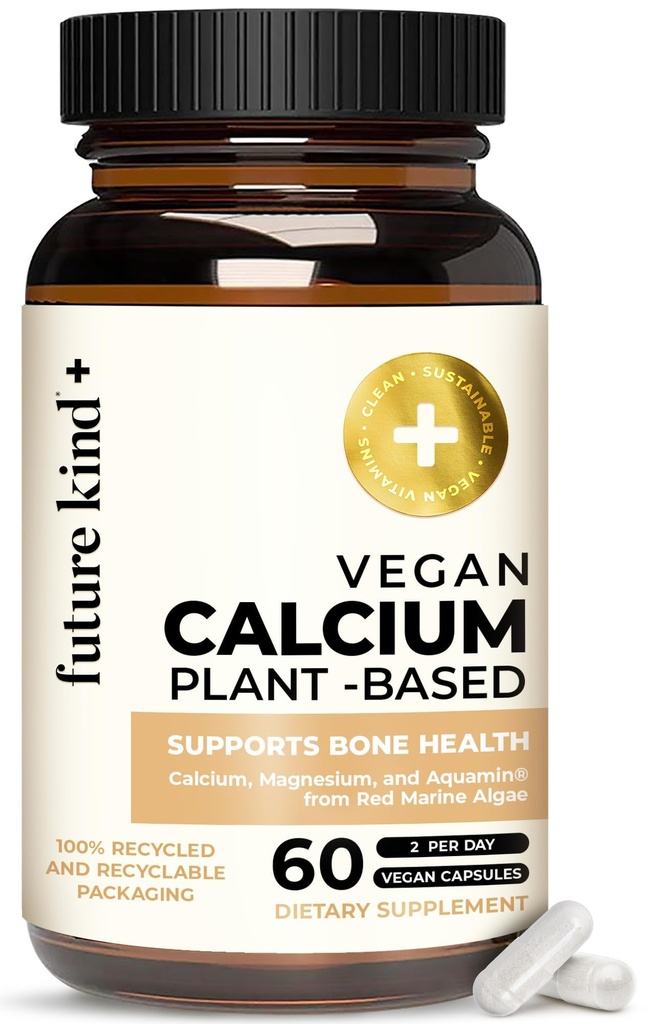 Future Kind Veganelli Supplement - Plant-Baseduba Supplement, İzlanda'dan Diş ve Kemik Desteği için Kaynaklandı (60 Capsules)