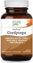 PURE ESSENCE LABS MyPure Cordyceps - Organic Mushroom Supplement - 100% Real Mushroom Extract - Best for Immune Support, Stress Relief, Build Energy for Adult Men and Women (60 Capsules)