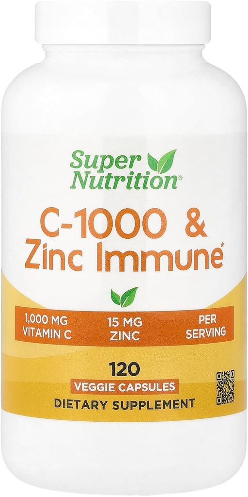 SuperNutrition, C-1000 & çinko Immune, Mevsimlik Destek Formula*, Antioksi Koruma*, 120 Gün Supply (Pazar Mayıs Vary)