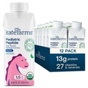 KATE FARMS Organik Pediatrik Peptide 1.5 Formula, Vanilla, Sole- Source Hydrolyzed Plant-Based Nutrition for Oral or Tube Feeding, 8.45 oz (12 paket)