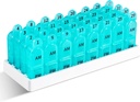 Daviky Monthly Pill Organizer 2 Times a Day, 30 Günlük Pill Box AM PM with separate Container, One Moon Medicine Case twice a Day to Holds, Supplements and Drug (Cyan)