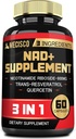3in1 NAD+ Supplement 1200Mg - Nicotinamid Riboside with Trans Resveratrol & Quercetin - Hücresel Aktivite, Immune, Aging Health - 60 Count Supply for 30 Days