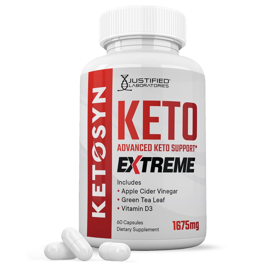 Ketosyn Keto ACV Extreme Pills 1675 MG Chem Support Mix Alternative to Zhong ACV Gummies Formulated with Apple Cider Vinegar Ekstra Virgin Olive Oil Toz Green Tea Leaf 60 Capsules
