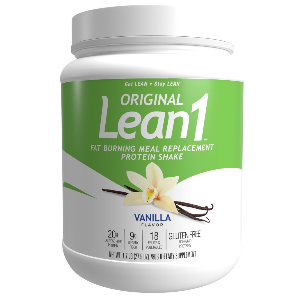Beslenme 53 Lean 1 Fat Yanan Protein Shake, Vanilla Flavor, 15 Hizmet Tub