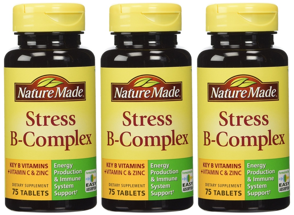 Nature Made Stress B Kompleksi W çinko Uzunluk 75ct (Pack of 3) 225 ct Total