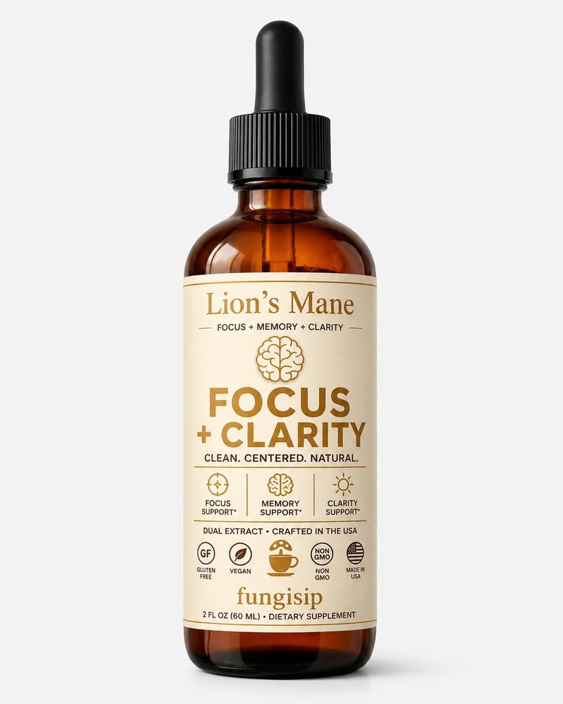 Lion's Mane Tincture – Organik Beyin ve Oda Desteği – Ultra-Potent Alkol Tabanlı Sıvı Mushroom Ekstraksiyon – 2 oz
