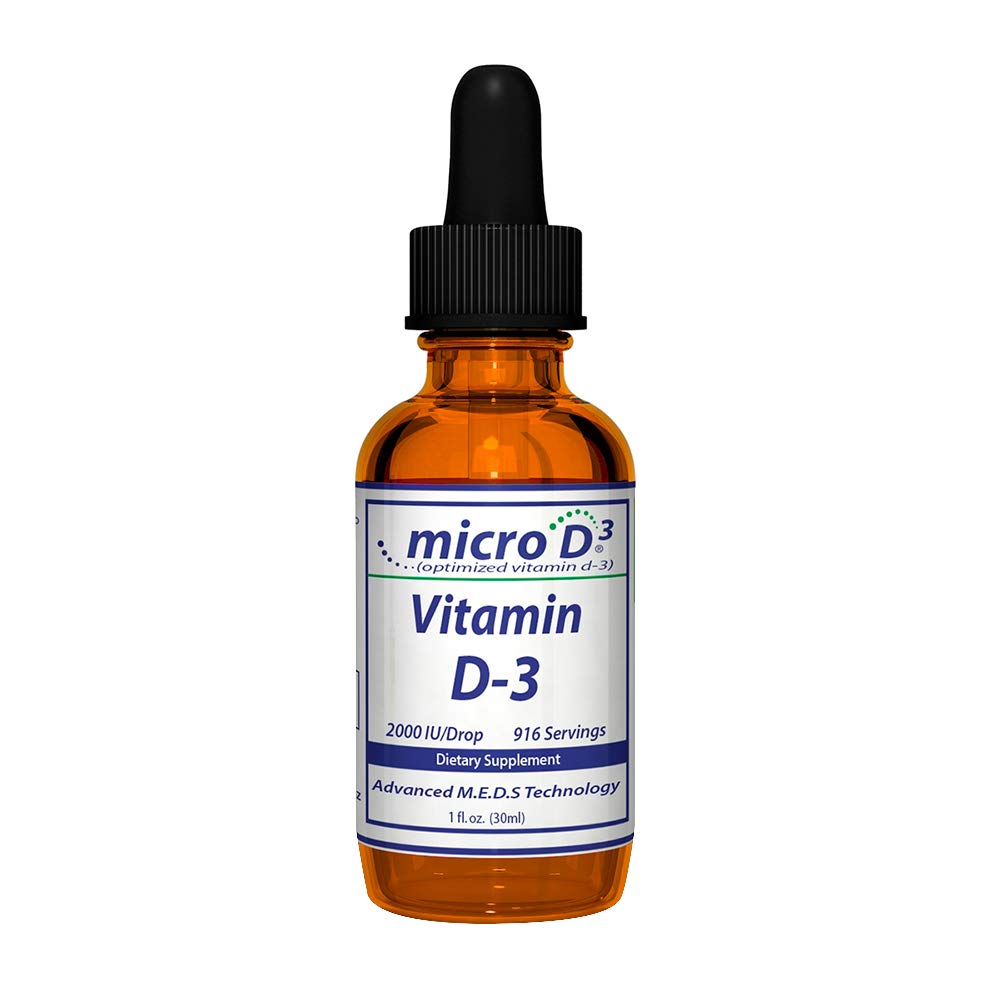 Nutrasal Micro D3 Vitamin D-3 Drops - Yüksek Konfe (2 Milyon İ’nin) D3'ü Nano Teknolojisi ile ve 10X Daha Fazla Abhidrorpsiyon -1 oz (30 ml)