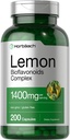 Horbäach Lemon Bioflavonoids Supplement | 1400 mg | 200 Capsules | Kompleks ve Hesperidin | Non-GMO ve Gluten Ücretsiz
