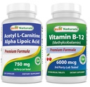 En İyi Doğallar Acetyl L-Carnitine ve Alfa Lipoic Asit 750 mg & Vitamin B-12 6000 mcg