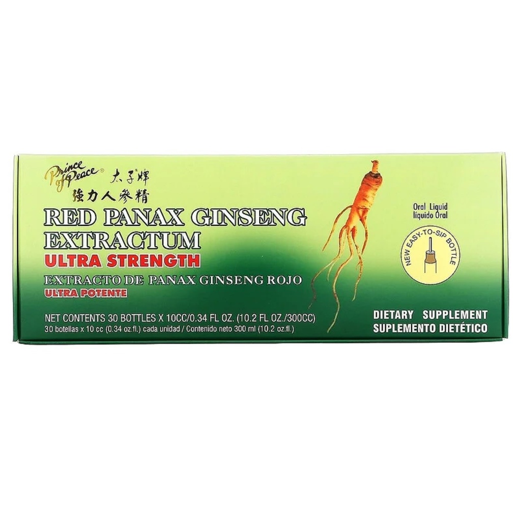 Prince Of Peace Red Panax Reality Extractum Ultra Strength, 0.34 fl. oz. Her biri – Beyin Boosting Supplement – Red Panax Ginsengleri – Destek Enerji, Mood, & Focus - 2 Pack - 20 Şişeler
