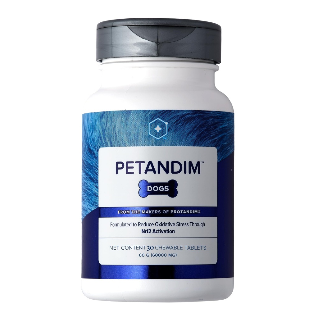 Petandim Köpek Vitaminleri (30 Chewable Tabletler), Antioksiler Oxidative Stresi azaltır, Köpekler için Ortak Tamam, Omega-3 & Collagen for Dogs, Chicken + Bacon Flavorn