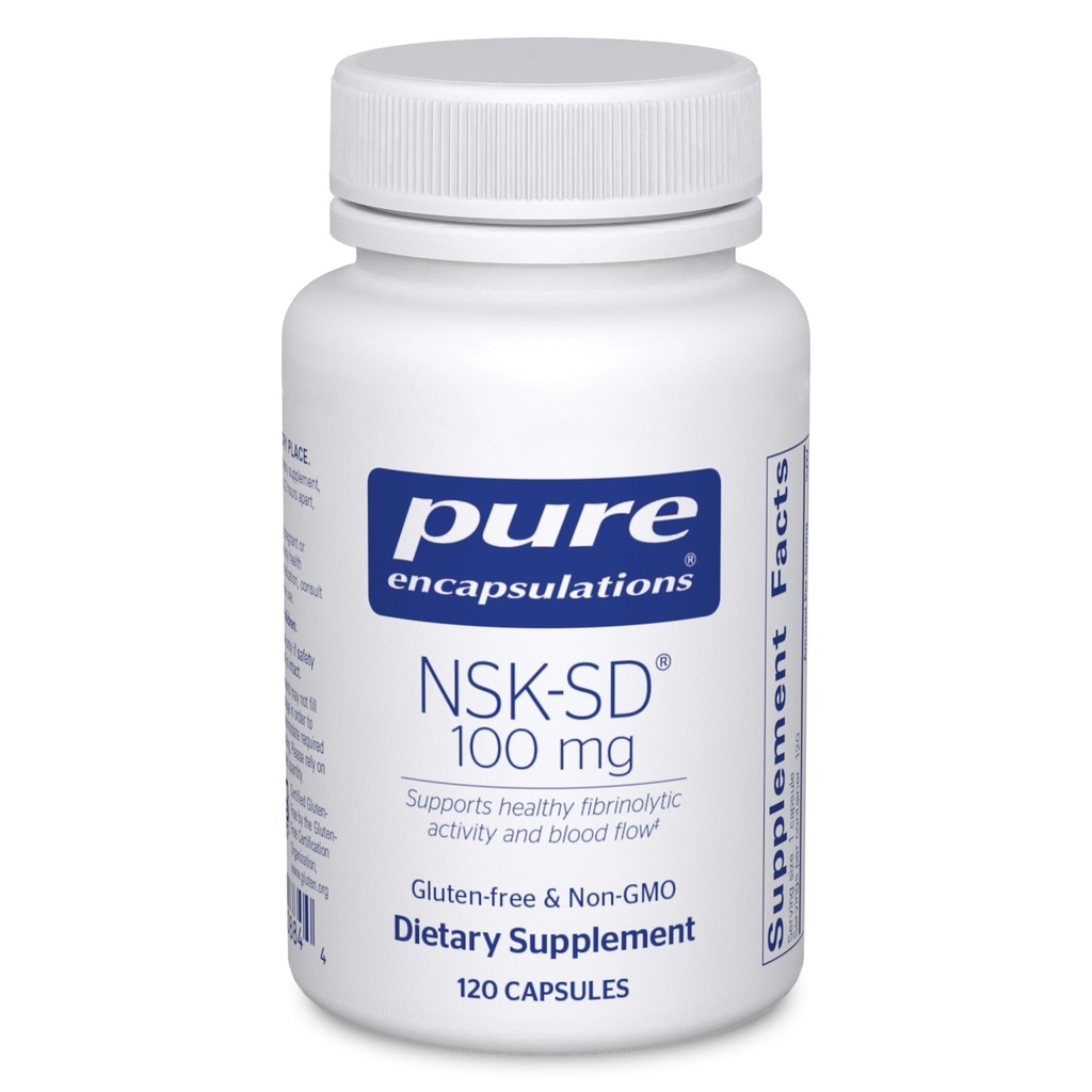 Saf Encapsulations NSK-SD - 100 mg Nattokinase - Normal Kan Circulation - Destekler Fibrinolytic Activity* - Gluten Free & Non-GMO - 120 Capsules