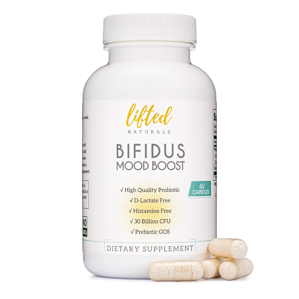 Probiyotiks 30 Milyar CFU - Bifidus Mood Support Supplement w/prebiyotiks & probiyotiks for Women and Men - Mood & Digestion Support- Histamine Free - Natural Mood Boost - 60 Days Supply, Non-GMObiyotiks