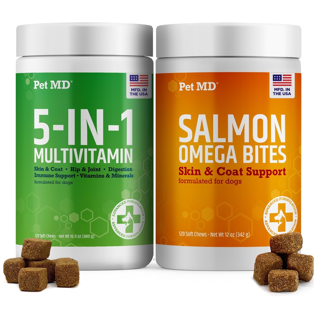 Pet MD Salmon Omega Bites + 5in1 Multivitamin Yumuşak
