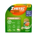 Zyrtec 24 Saat Alerjisi Sıvı Gels, Cetirizine HCl Antivirüs Tıpı Runny Nose, Sneezing, Itchy Eyes & More, 12 Kont