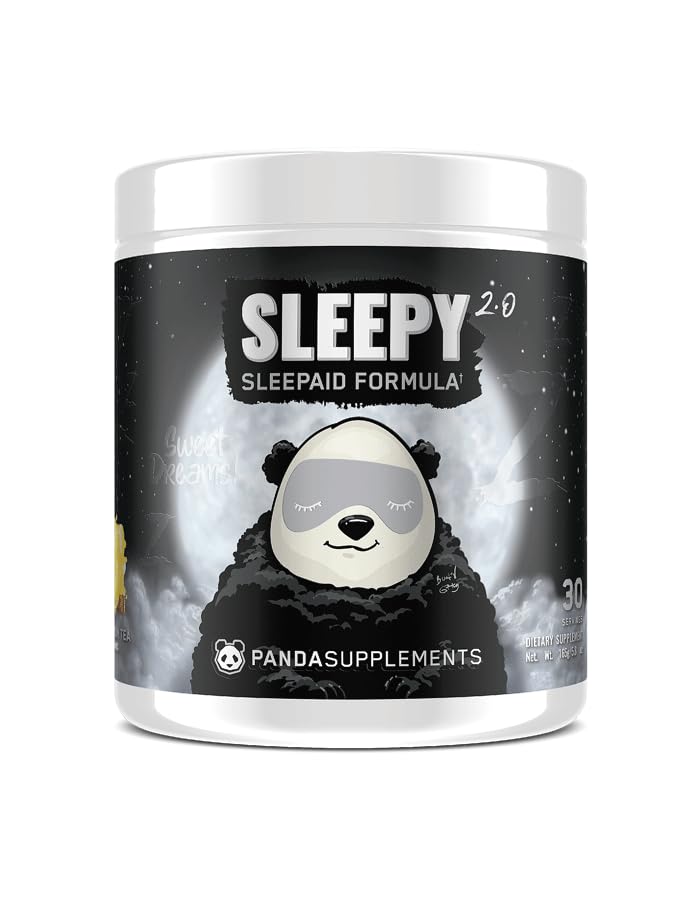 Yeraltı Bio LabsTM Panda SUPPS – Sleepy 2.0 Doğal Uyku Yardımı Formula: 5 mg Melatonin, 300 mg GABA, Chamomile Extract, (Honey Lemon Tea) 30 Hizmet