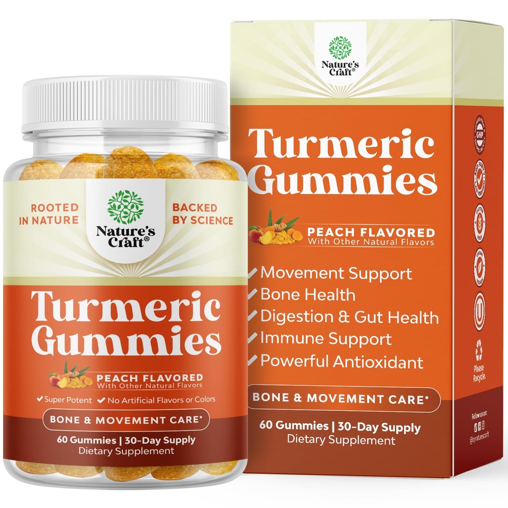 Turmeric Curcumin Immune Support Gummies - Ortak Destek ve Gelişmiş Cilt Bakımı için Immune ATM Turmeric Gummies - Black Pepper Ortak Supplement Gummy Vitamins with Curcumin Toz Vitamins