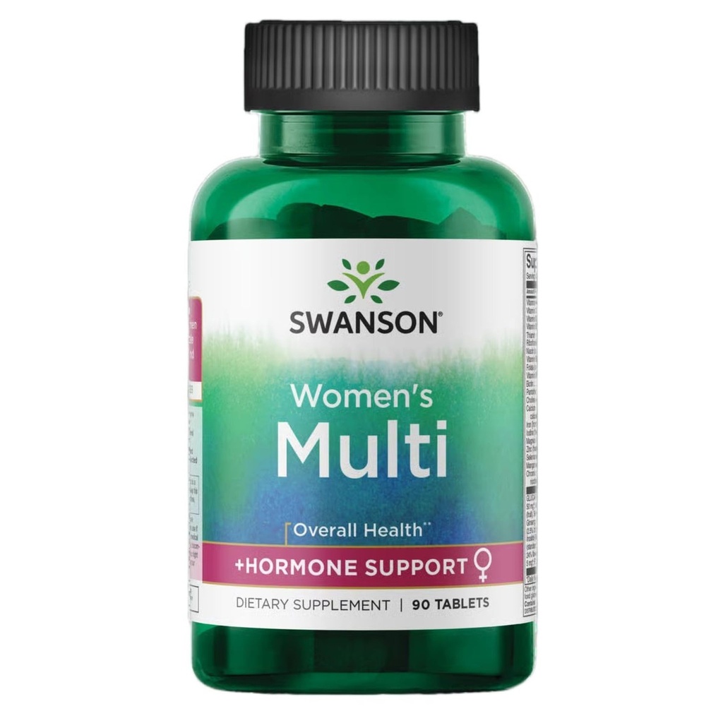 Swanson Multi Women's Prime Multivitamin Multimineral Energy Immune Hormone Balance Wellbeing Health Supplement 90 Tablets (Tabs)