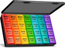 XL Large Weekly Pill Organizer 4 Times a Day, 7Day Pill Box and Organizer AM PM, Big Karşılaştırmalar Pill Case, Monthly Drug Organizer 28 Days columns for Fish Oils