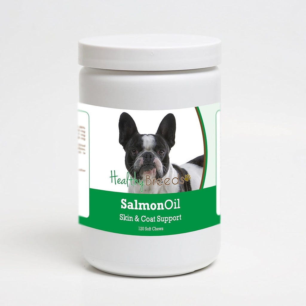 Sağlıklı Breeds Fransız Bulldog Salmon Oil Yumuşak Chews 120 Kont