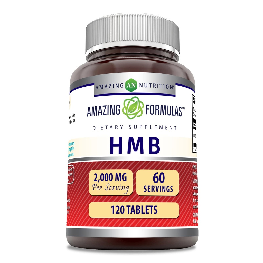 Amazing Formulas HMB (Beta-Hydroxy Beta-Methylbutyrate) Tamam | 2000 Mg Per | 120 Tablet | Non-GMO | Gluten Free | Made in USA