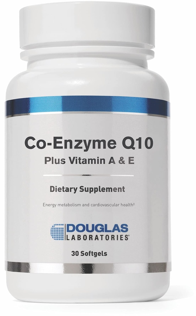 Douglas Laboratories Coenzyme Q10 Plus Vitamin A & E | Hücrelerin Enerji Üretimi ve Proper Fonksiyonlu | 30 Softgels
